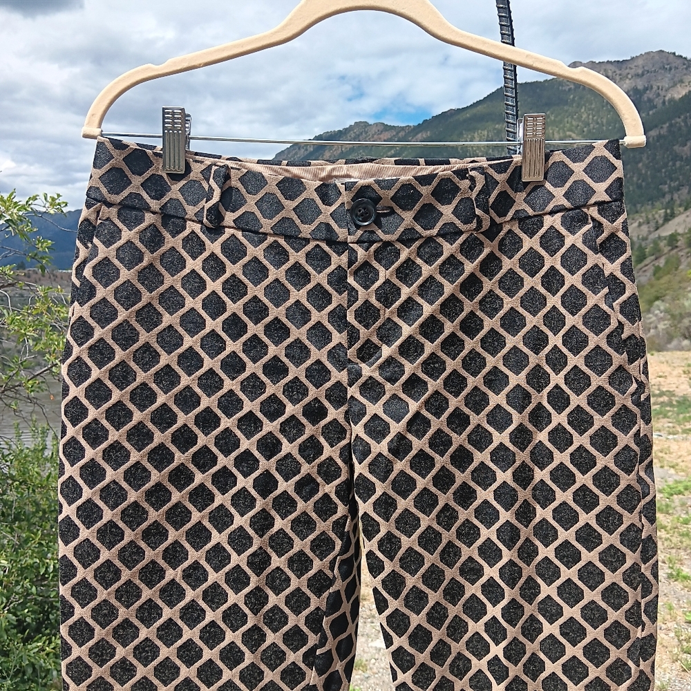 Banana Republic Black and Brown Patterned Cropped Pants